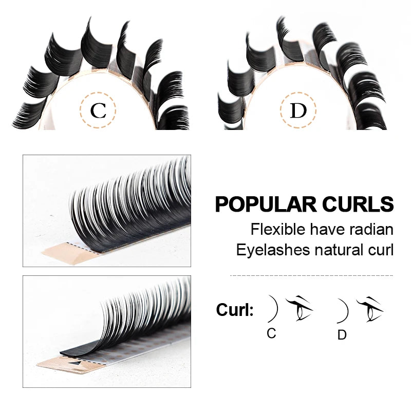 Soft individual false eyelashes