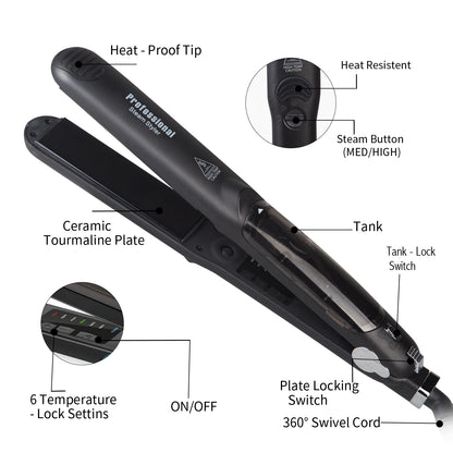 Ceramic Steam Hair Straightener 450°F Fast Heating - Vivian