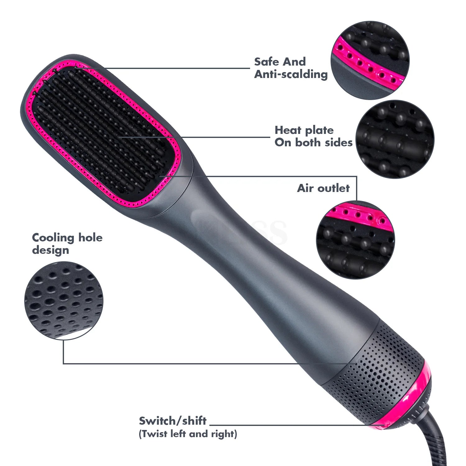 Multifunctional Electric Hair Straightener and Styling Comb - Vivian