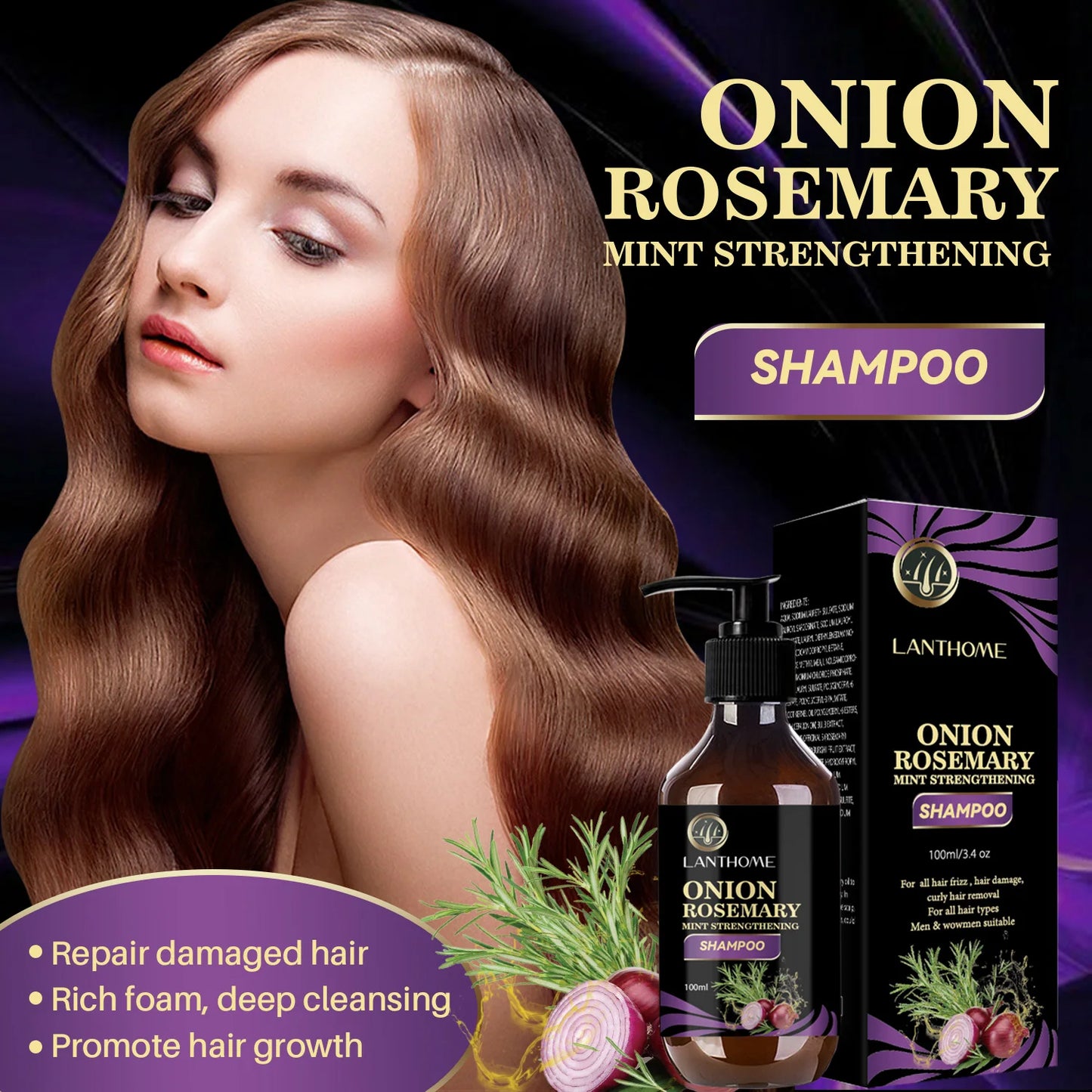 Onion and rosemary shampoo and spray