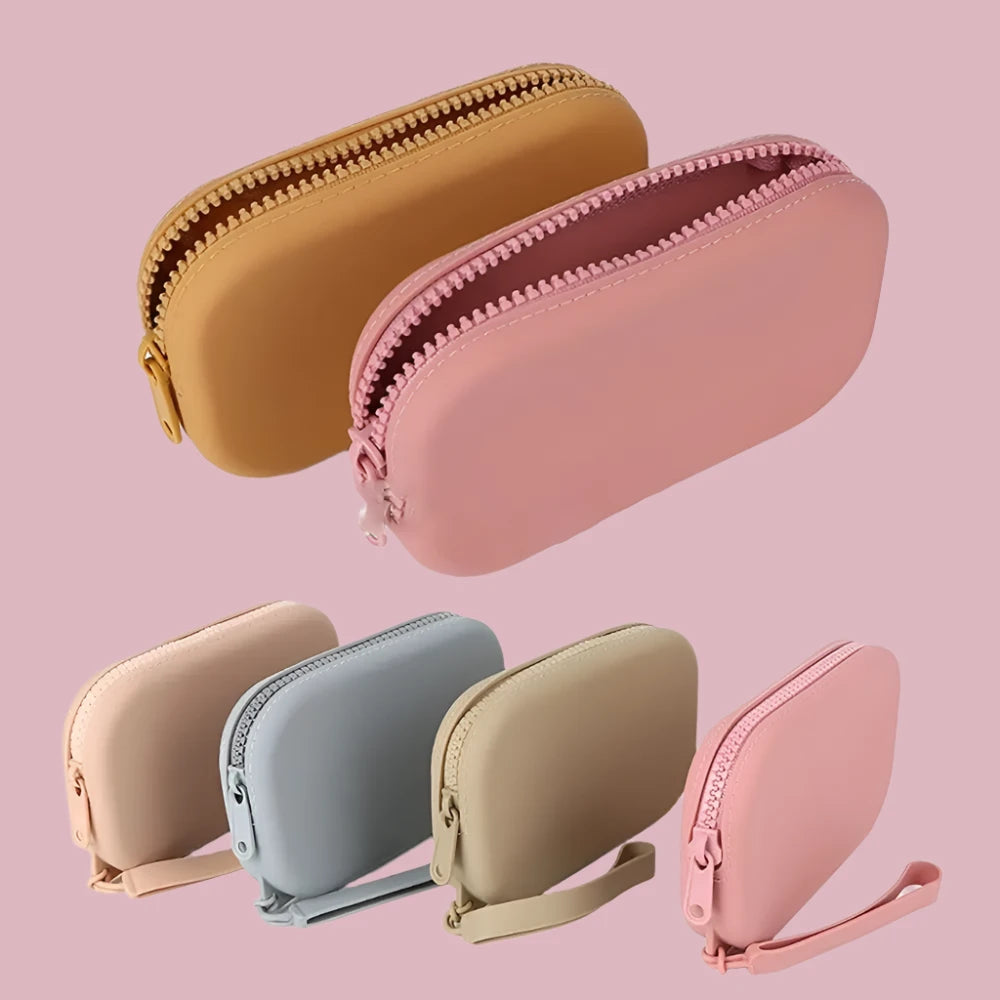 Soft Silicone Zipper Cosmetic Storage Organizer Bag - Vivian