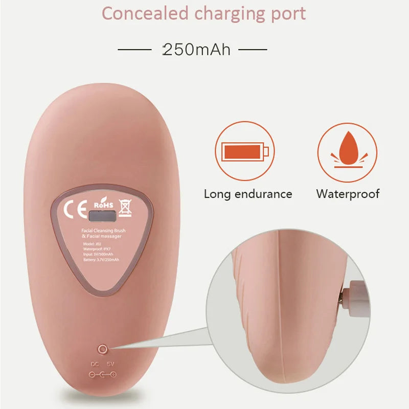 Electric Silicone Ionic Facial Cleansing Brush Acne Removal - Vivian