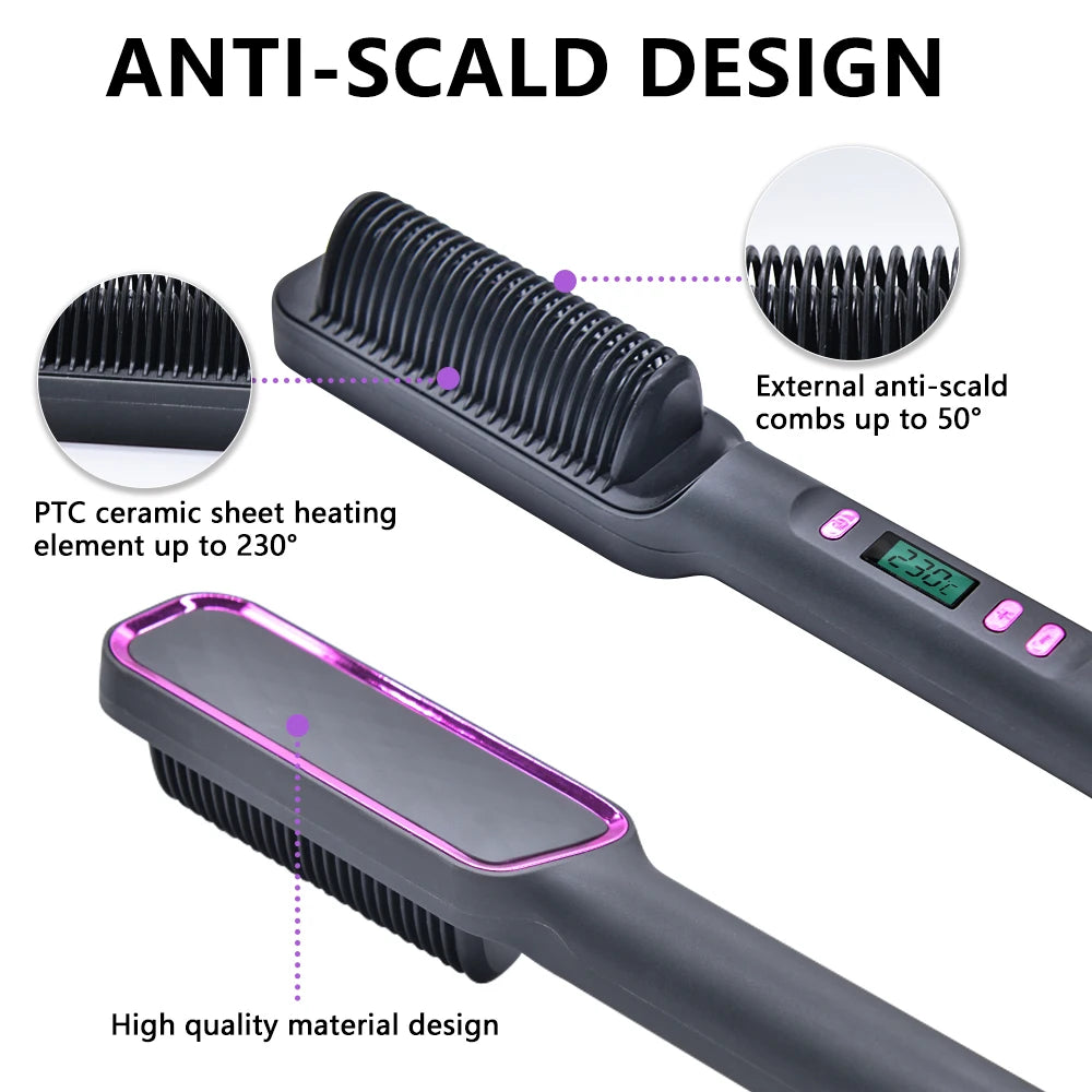 Multifunctional Electric Hot Comb Hair Straightener - Vivian