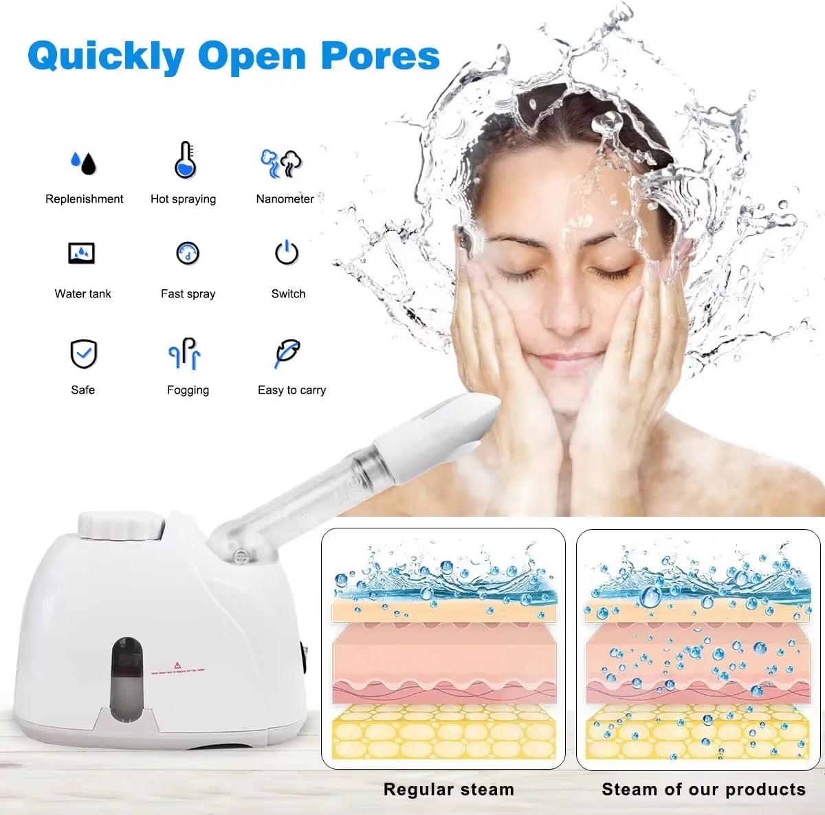 Facial steamer for deep moisturizing and cleansing of the skin - Vivian