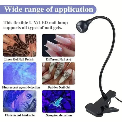 Portable LED Nail Dryer Lamp with Clip