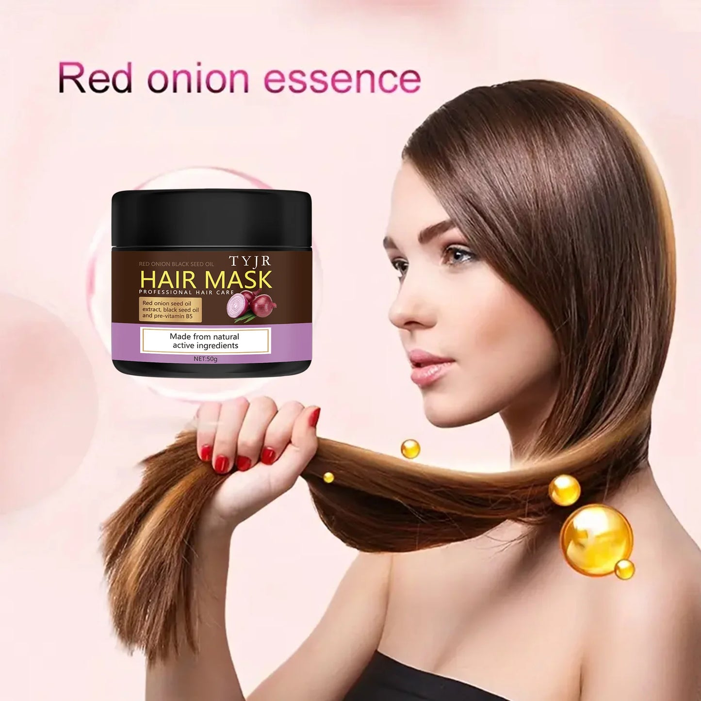 Hair mask with red onion oil and black seed