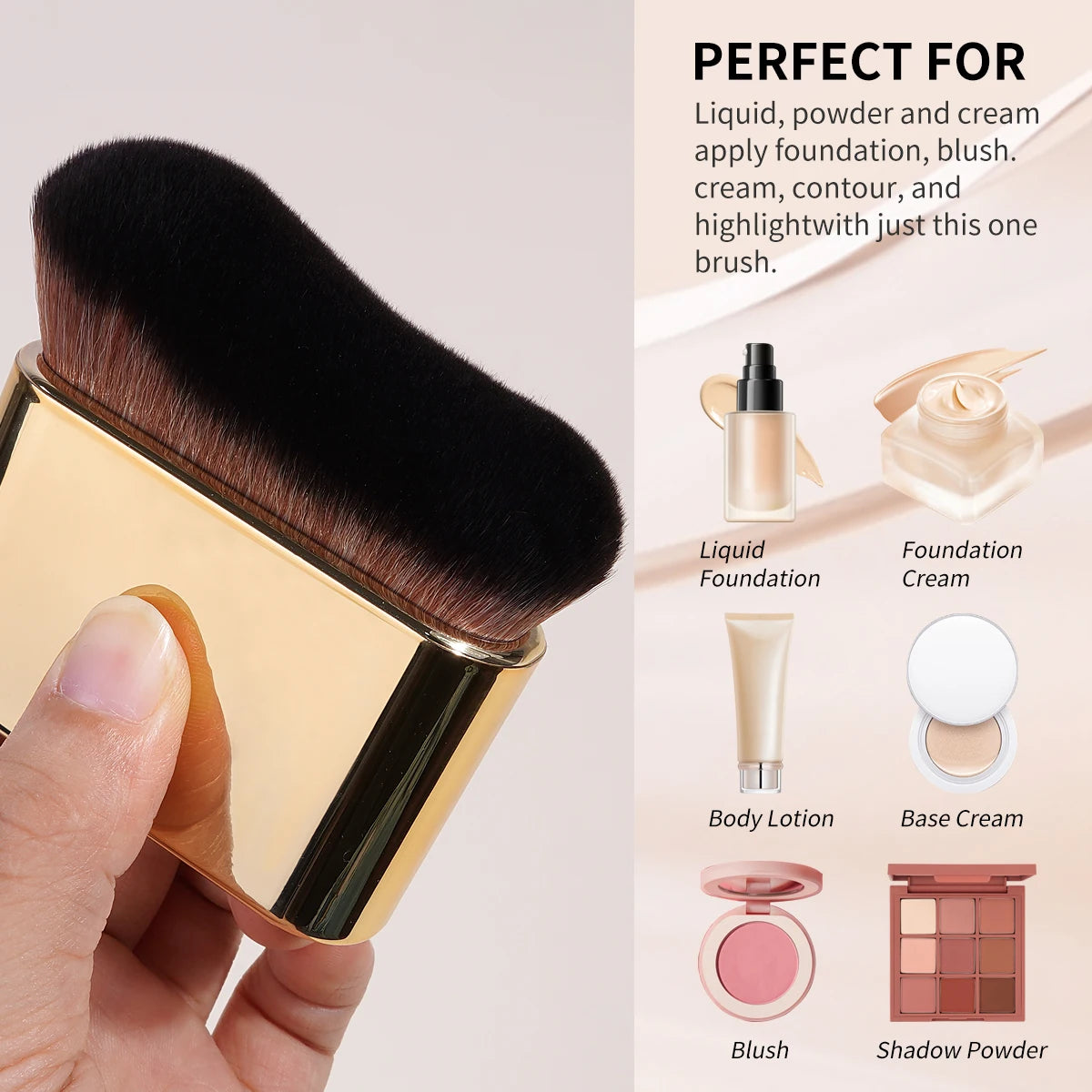 Large face contouring makeup brush - Vivian