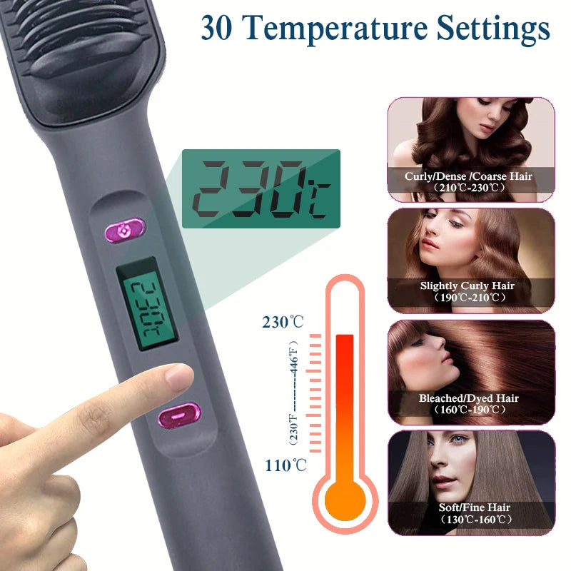 Multifunctional Electric Hot Comb Hair Straightener - Vivian