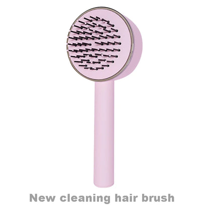 Self cleaning hair brush