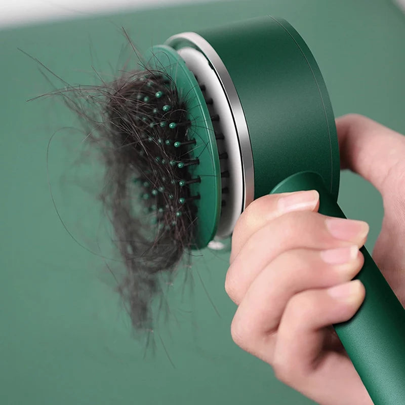 Self cleaning hair brush