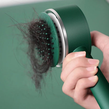 Self cleaning hair brush