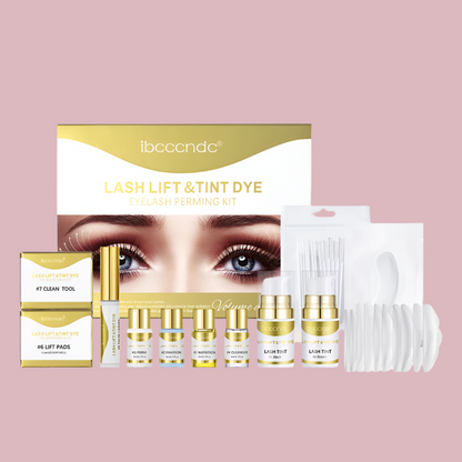 Semi-permanent eyebrow or eyelash lifting and tinting kit