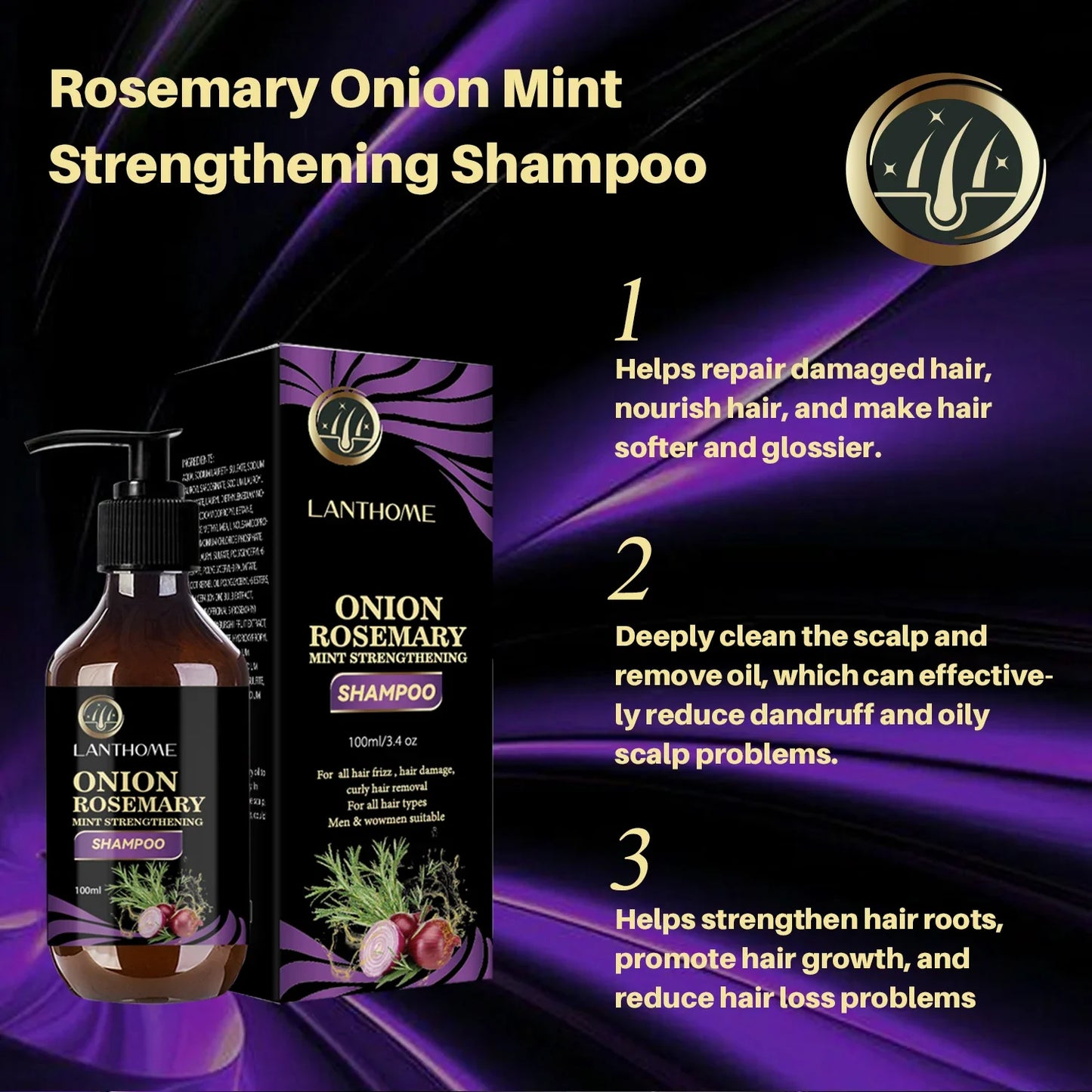 Onion and rosemary shampoo and spray