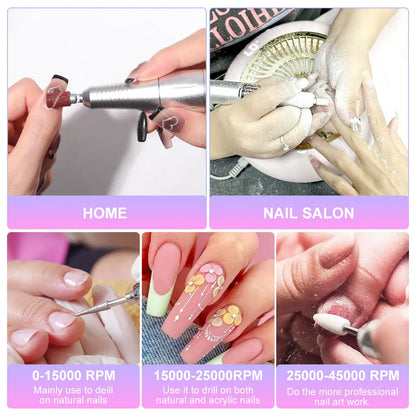 Portable Rechargeable Nail File. 45000 RPM