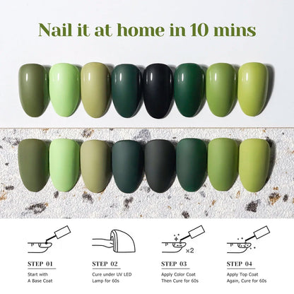 Green gradient Nail Polish Kit