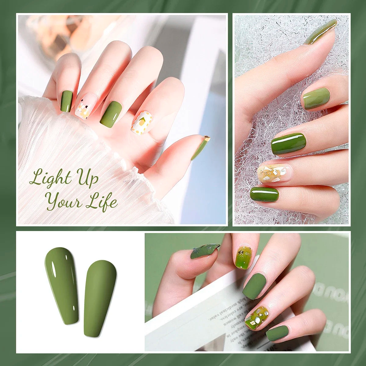 Green gradient Nail Polish Kit