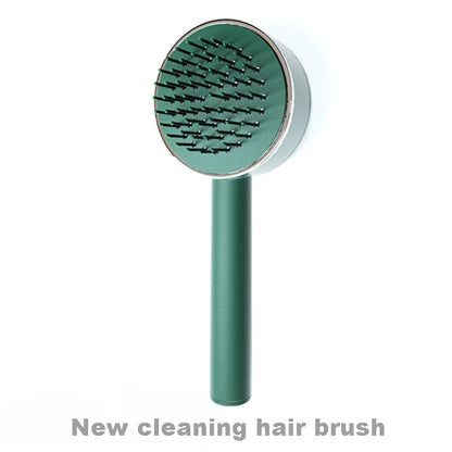 Self cleaning hair brush