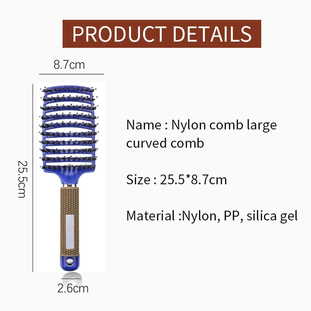 Nylon bristle detangling hair comb - Vivian