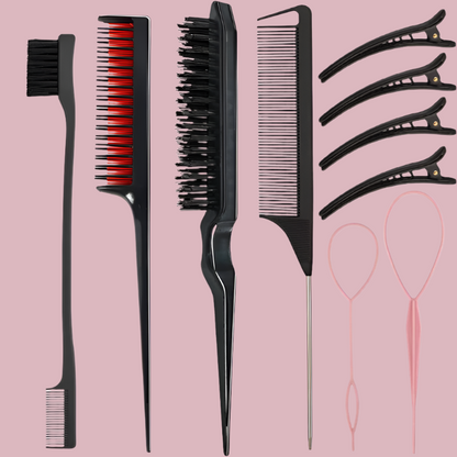 Set of 10 Hair Styling Combs - Vivian