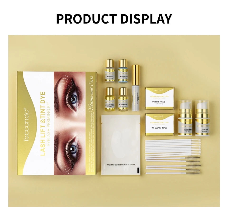 Semi-permanent eyebrow or eyelash lifting and tinting kit