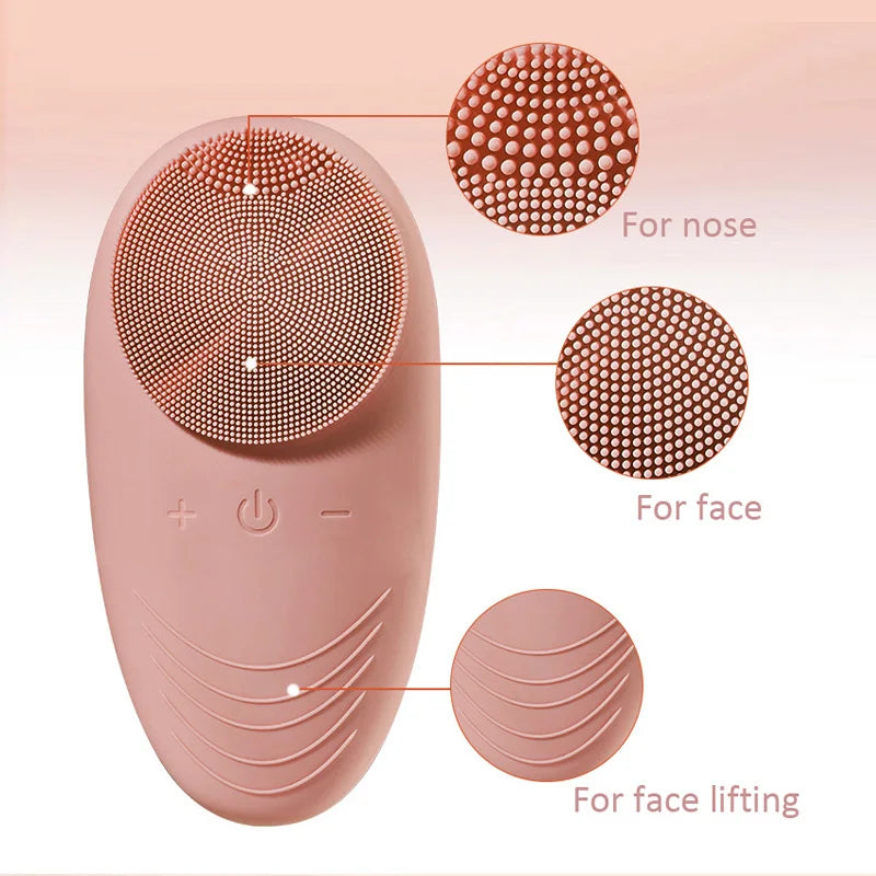 Electric Silicone Ionic Facial Cleansing Brush Acne Removal - Vivian