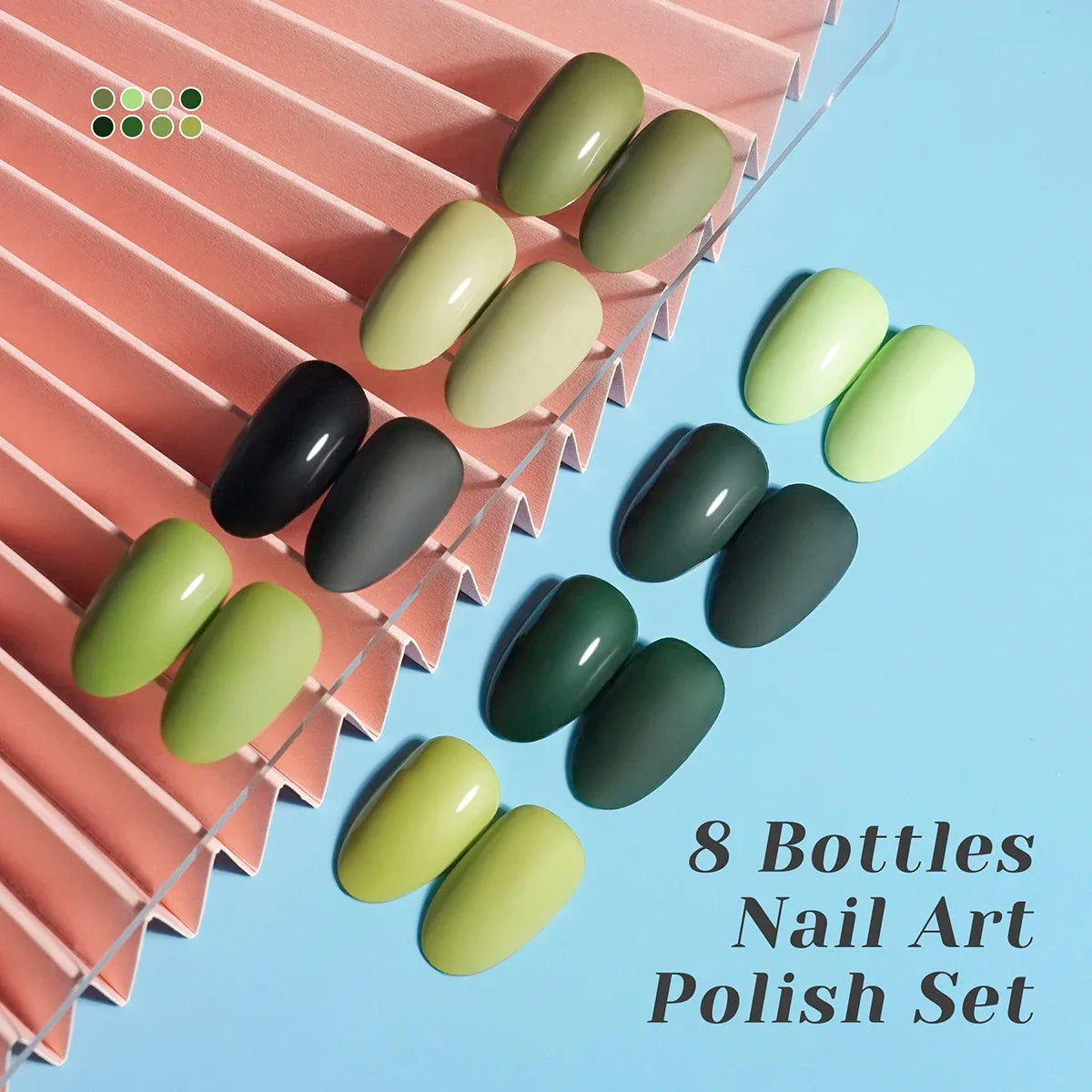 Green gradient Nail Polish Kit