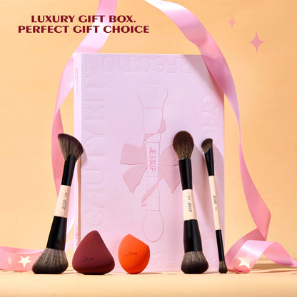 Makeup Brush Set with Sponge and Gift Box