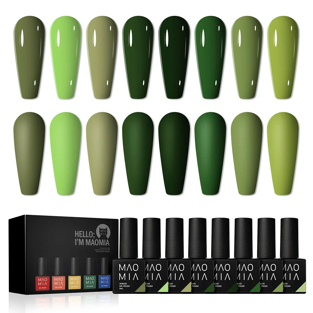 Green gradient Nail Polish Kit