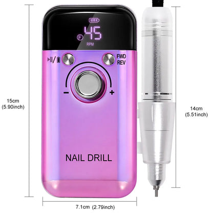 Portable Rechargeable Nail File. 45000 RPM