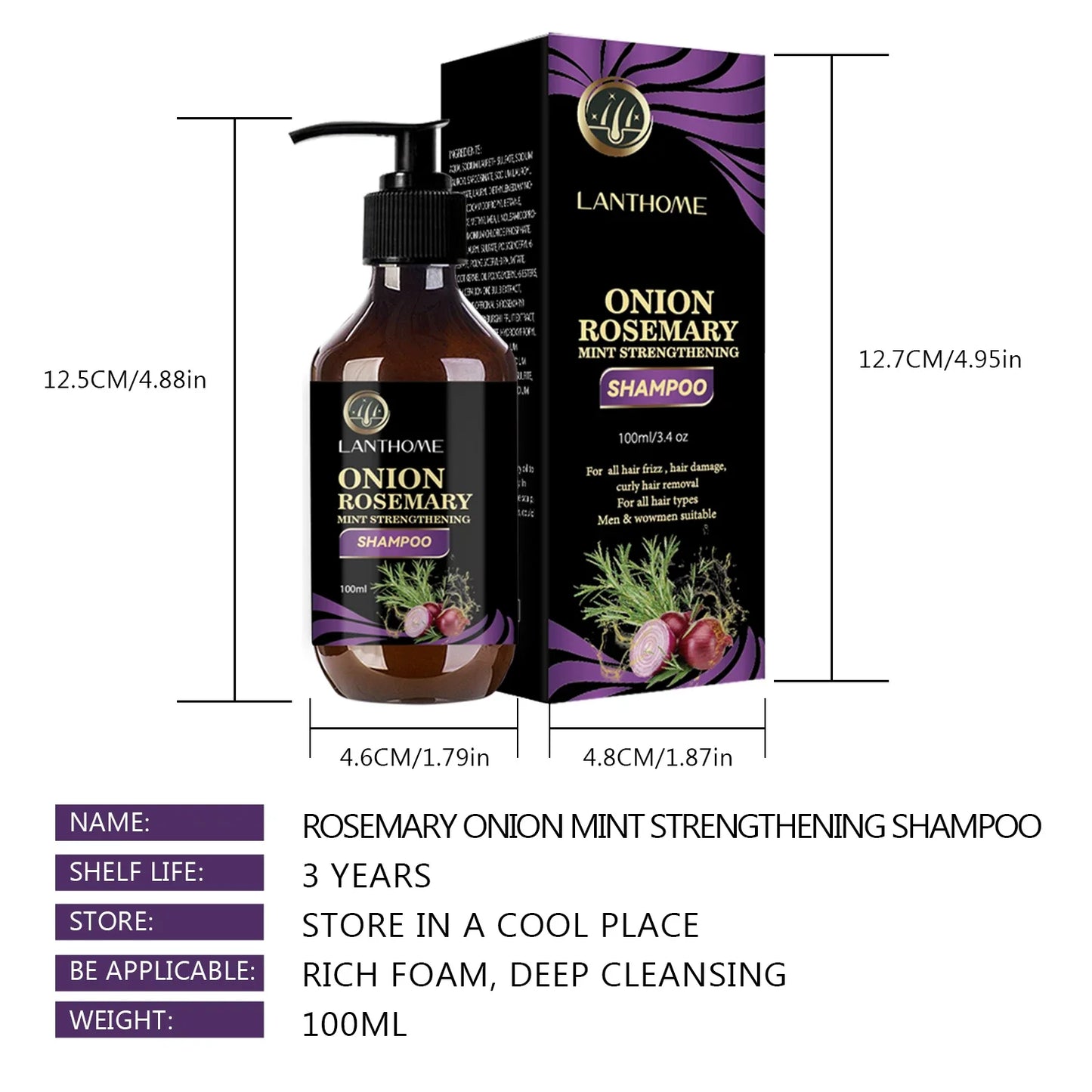 Onion and rosemary shampoo and spray