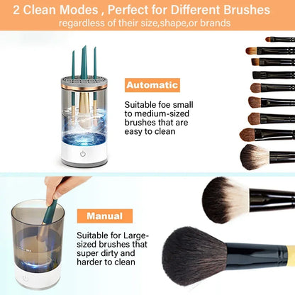 Portable Electric Makeup Brush Cleaner . 3 in 1 - Vivian