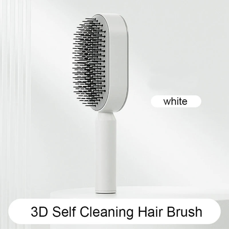 Self cleaning hair brush