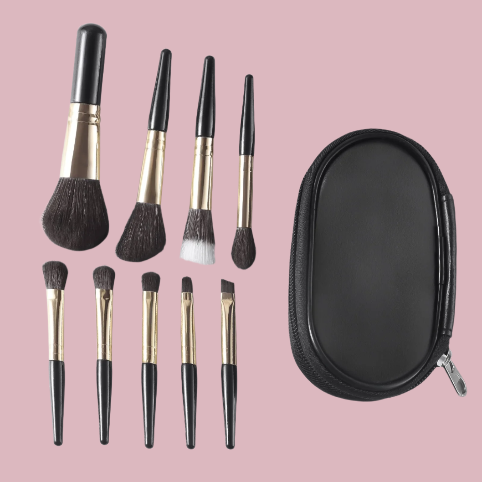 Makeup Brush Set, 9 Pieces with Storage Bag - Vivian