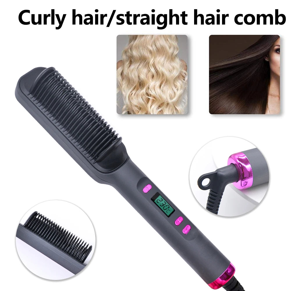 Multifunctional Electric Hot Comb Hair Straightener - Vivian