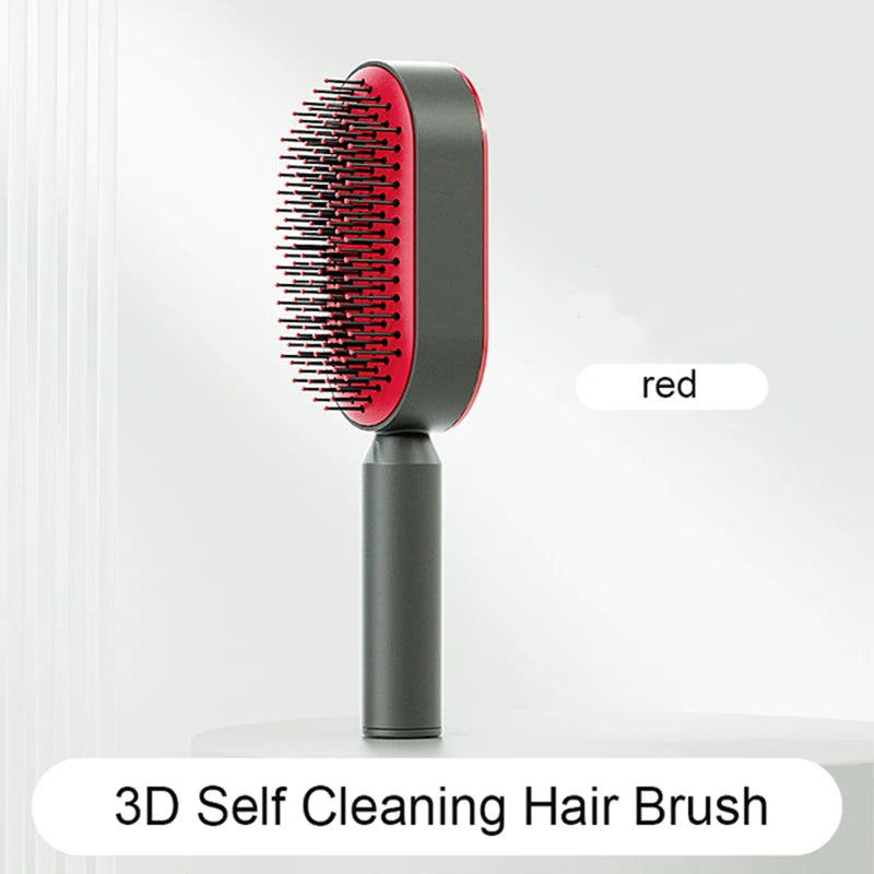 Self cleaning hair brush