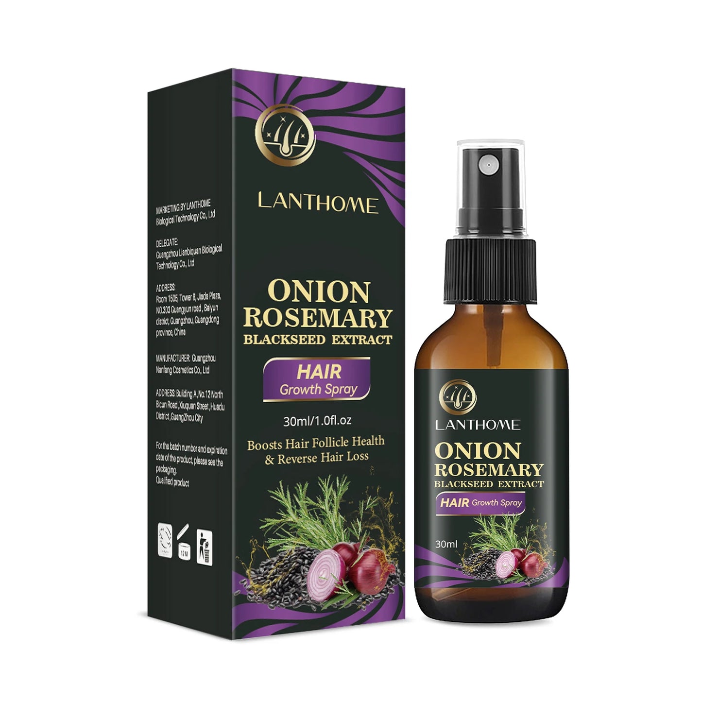 Onion and rosemary shampoo and spray