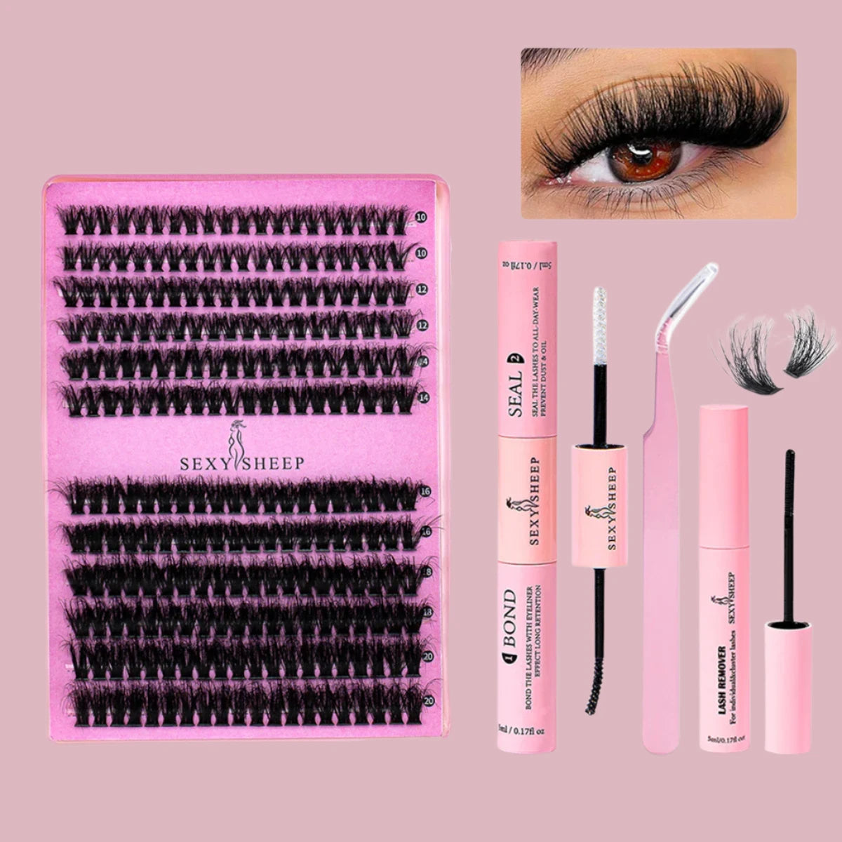 Eyelash kit consists of 240 pieces of thick individual eyelashes. - Vivian