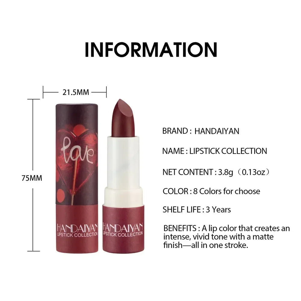 Long lasting waterproof matte lipstick