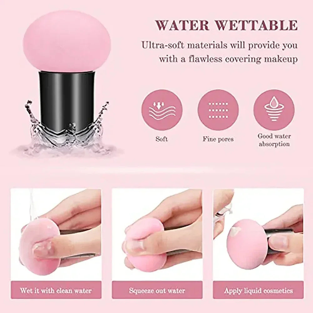 Mushroom Head Makeup Sponge with Storage Box - Vivian