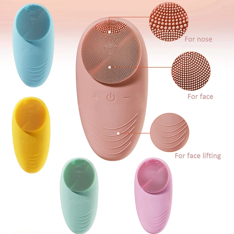 Electric Silicone Ionic Facial Cleansing Brush Acne Removal - Vivian