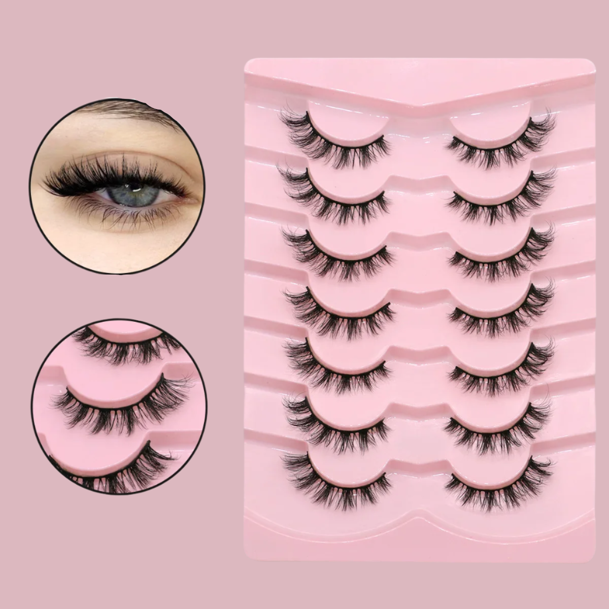 Soft mink fur false eyelashes - Vivian