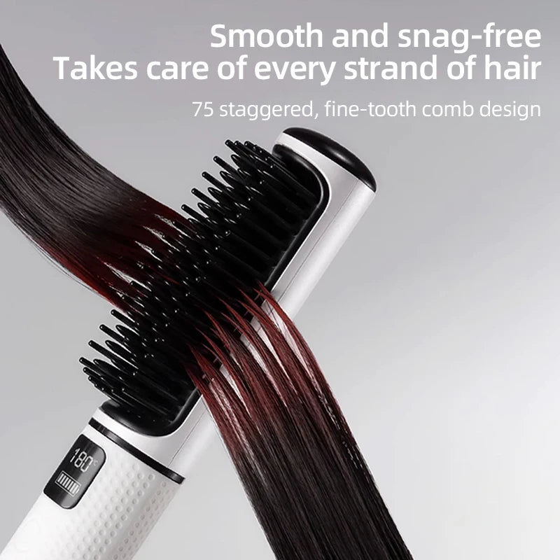 Multifunctional Electric Hot Comb Cordless Hair Straightener - Vivian