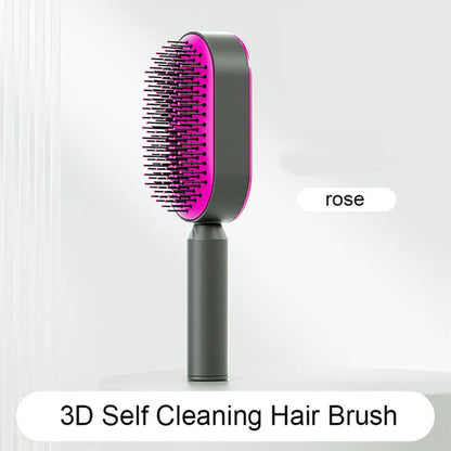 Self cleaning hair brush