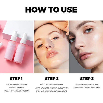 Portable matte setting spray