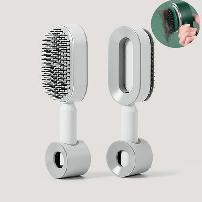 Self cleaning hair brush